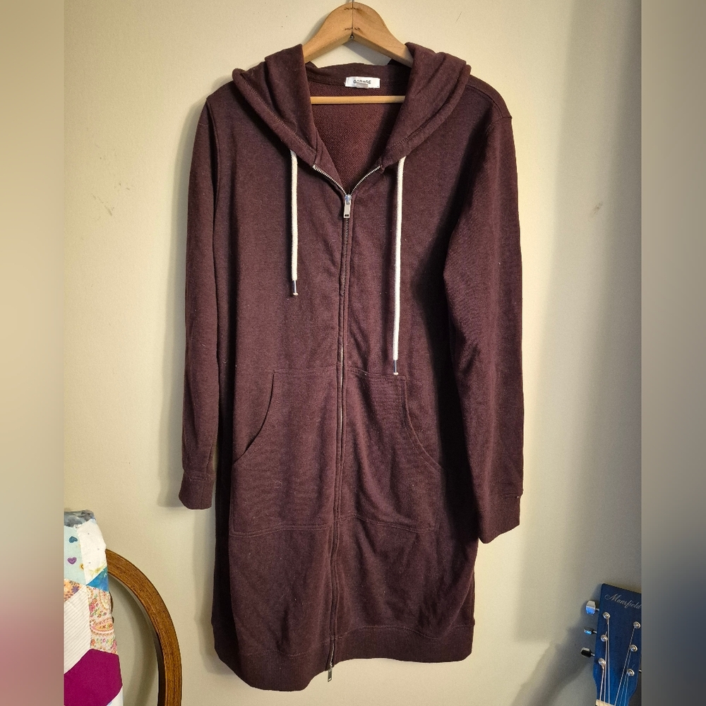 Garage Purple Long  Hooded Sweater